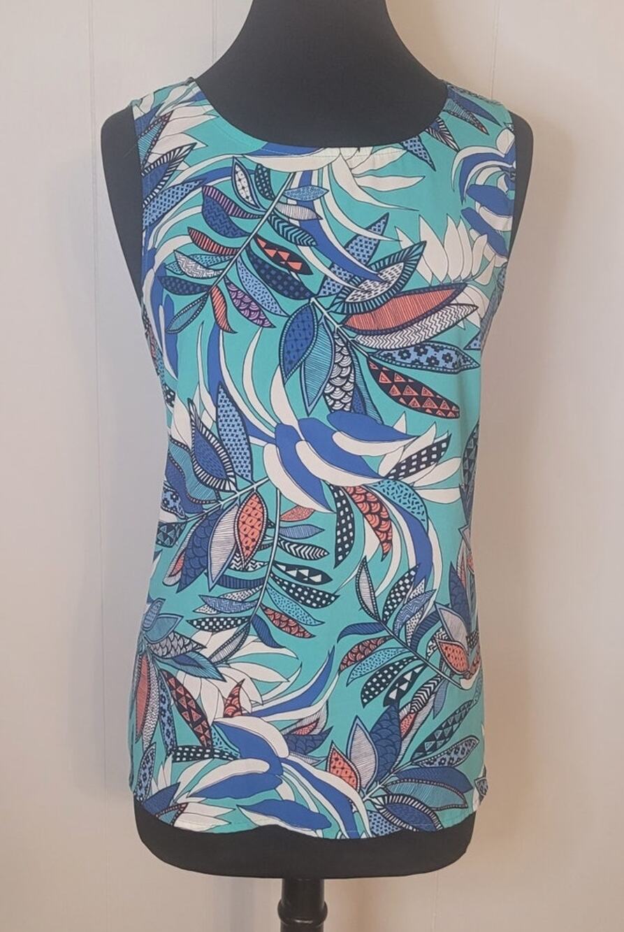 Alya Floral Sleeveless Blouse L Boho Cottagecore Fairycore USA